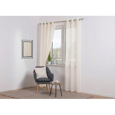 Dekorační záclona s kroužky SOFIA smetanová 140x260 cm (cena za 1 kus) MyBestHome