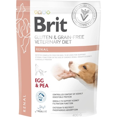 Brit Veterinary Diet Dog Grain Free Renal Eggs & Pea & Buckwheat 0,4 kg