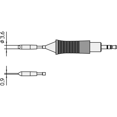 Weller RTM 036 S spájkovací hrot dlátová forma, rovná Veľkosť hrotov 3.7 mm Dĺžka hrotov 19 mm Obsah 1 ks