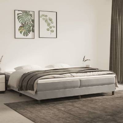 Petrashop 3144351 boxspring postel s matrací světle šedá samet