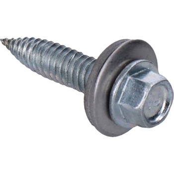 samozávrtná skrutka bimetalová, 6x25mm, s podložkou s priemerom 16mm, pre plechy do 2mm