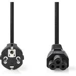 Nedis CEGL10130BK20 Захранващ кабел за преносими компютри IEC-320-C5, 3 x 0, 75 mm, дължина 2 m (CEGL10130BK20)