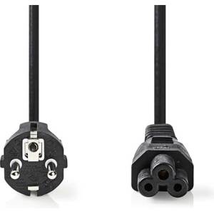Nedis CEGL10130BK20 Захранващ кабел за преносими компютри IEC-320-C5, 3 x 0, 75 mm, дължина 2 m (CEGL10130BK20)
