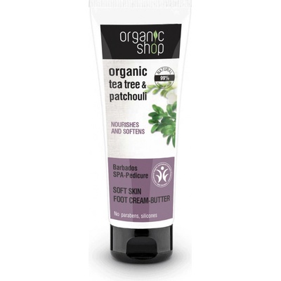 Natura Siberica Organic Shop krémové máslo na nohy s tea tree a pačuli 75 ml
