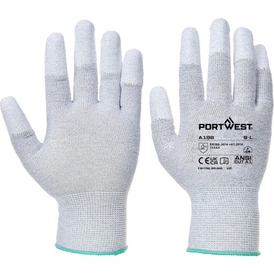 Portwest ab198 esd / Антистатични ръкавици, 12 броя в опаковка - сиви xxs (ab198grrxxs)