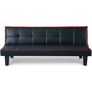 Bogdan Furniture Europe Диван Мебели Богдан модел 1-Forte BM, цвят: черен с червен кант, размер: 81 / 178 / 71 см