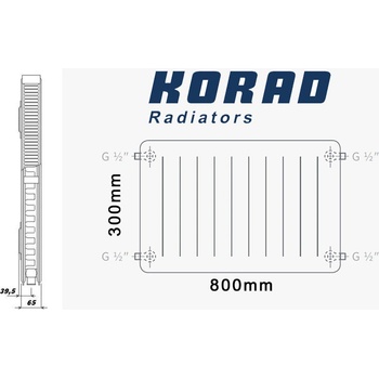 Korad Radiators 21K 300 x 800 mm