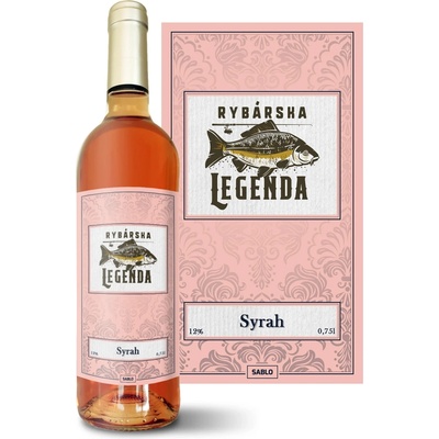 Sablio Rybárska legenda Syrah ružové suché víno 12 % 0,75 l (čistá fľaša)