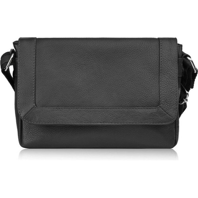 Čierna dámska kožená crossbody kabelka Natalia