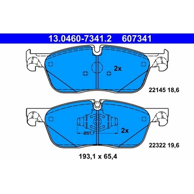 ATE 607341 Sada brzdových doštičiek 13.0460-7341.2