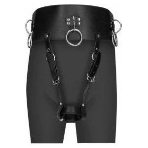 EasyToys Adjustable Belt with Wand Holder & Restraint Rings - Black