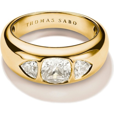 Thomas Sabo TR2525 414 14 Ring with faceted white zirconia stones Gold plated Ladies
