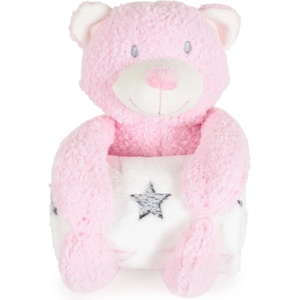 Cangaroo Бебешко одеяло с мека играчка Cangaroo - Rory Bear, 90 х 75 cm, розово (111965) - ozone