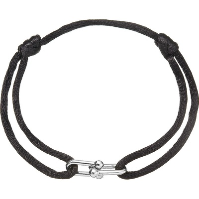 Kabbalah náramek se stříbrnou ozdobou 13094.3 black