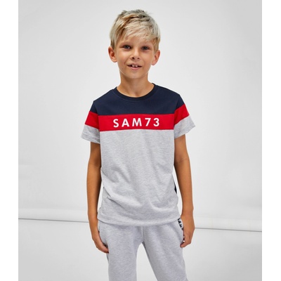 SAM 73 Синьо-сива тениска за момчета на райета SAM 73 Kallan Sam 73 | Siv | Момчешки | 116
