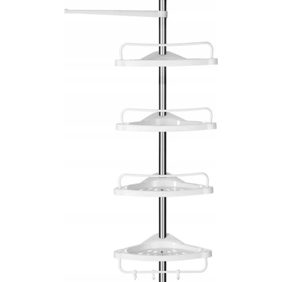 Textilomanie Rohová police do koupelny COMPACT teleskopická 104-315 cm, bílá – Zboží Dáma