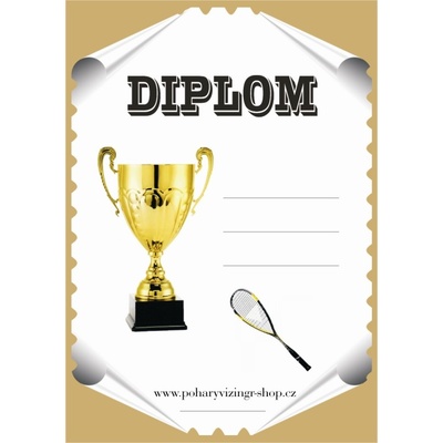 Squash diplom A4 č.6