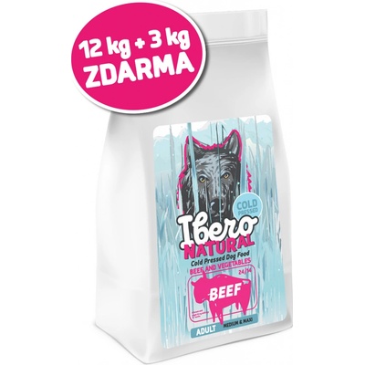 Ibero Natural Cold Pressed Adult Dog Medium & Large Beef 15 kg