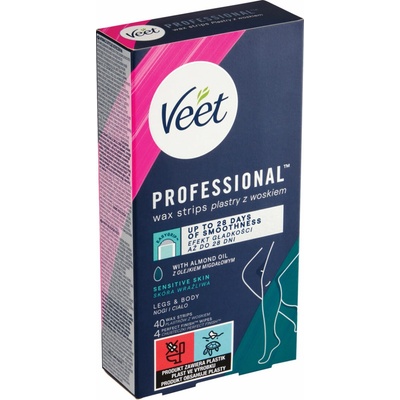 Veet Voskové pásiky na tvár pre citlivú pokožku 40 ks