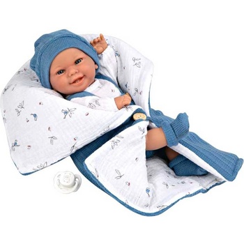 Arias Кукла-бебе в морскосин гащеризон и спален чувал - 33 см (ari60790)
