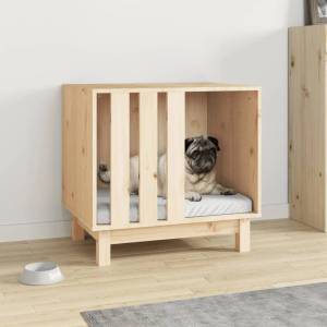 vidaXL Кучешка къща Натурално 60 x 45 x 57 см (822476)