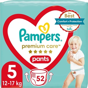 Pampers Бебешки пелени гащи Pampers - Premium Care 5, 52 броя (15105)
