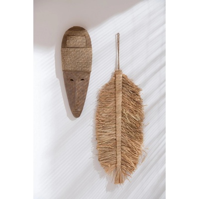 Nástěnná dekorace ve tvaru listu z rákosu - 29*82cm - J-Line by Jolipa