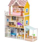 ECOTOYS Дървена къща за кукли с мебели (w06a412)