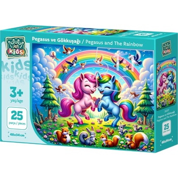 Art Puzzle Детски пъзел Art Puzzle от 25 XXL части - Еднорози под дъгата (35037)