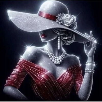 Norimpex - Puzzle Diamant painting: Lady in glitter 30x40cm - 1 - 39 piese
