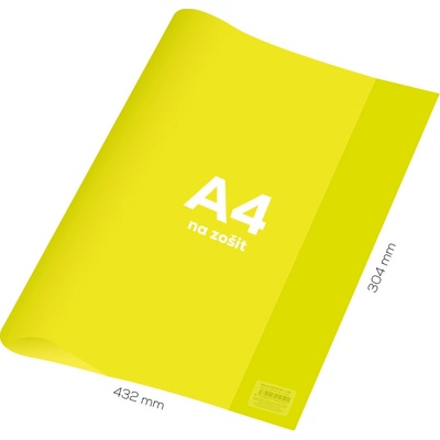 Junior Obal na sešit A4 PVC 432x304 mm Neon Color průhledný žlutý