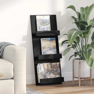 vidaXL Етажерка за списания с рафт Черния дъб 43 x 11 x 102 см (899512)