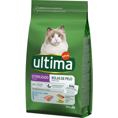 Ultima Feline Sterilized Hairball s pstruhem 4,5 kg