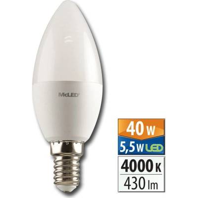 McLED LED žárovka 5,5W 430lm 4000K Denní bílá 200° E14