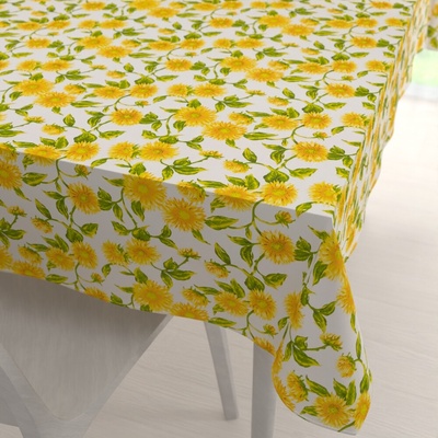 Biante bavlna obdĺžnikový obrus Sandra SA-602 Slnečnice na bielom 50x100 cm