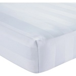 Catherine Lansfield Бял еластичен сатенен чаршаф 90x190 cm So Soft Satin Stripe - Catherine Lansfield (BD/61208/W/SFD/WH)