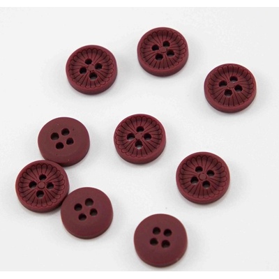Dierkový košeľový gombík - vínový - priemer 1,2 cm