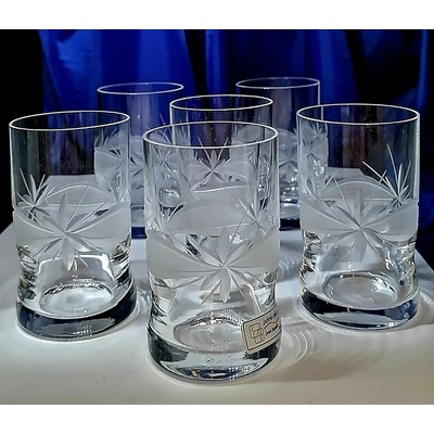 LsG-Crystal Sklenice na lihoviny panáky ručně broušené ryté dekor Kanta dárkové balení satén Lv-6612 6 x 90 ml