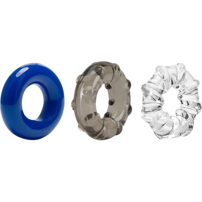 Blush Stay Hard - разнообразен комплект пенис пръстени - 3 бр. (цветни)