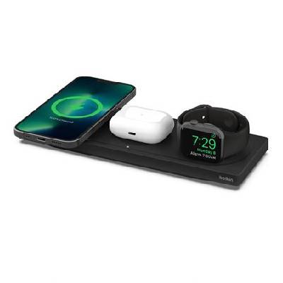 Belkin Bezdrátová nabíjecí podložka BoostCharge Pro 3v1 s MagSafe černá WIZ016vfBK