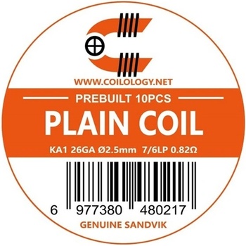 Coilology Plain Coil SANDVIK Kanthal 26GA 2.5mm 7/6LP 0.82ohm 10pcs