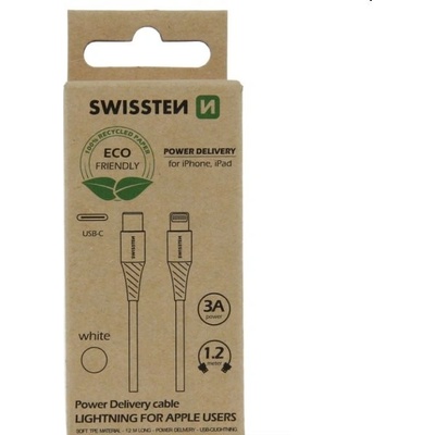 Swissten 71505301ECO dátový USB-C - LIGHTNING, 1,2m, bílý