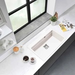 Inter Ceramic Кухненска мивка Inter Ceramic, композит, бял гранит, 78x48 см (8213 WHITE) Мивка за вграждане