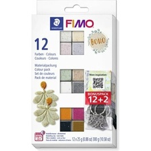 Staedtler FIMO Efekt BOHO COLOR sada 12 barev 25 g + PROMO PRSTENY