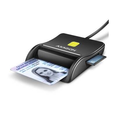 AXAGON CRE-SM3SD, USB-A FlatReader 4-slot čtečka Smart card (eObčanka) + SD/microSD/SIM, kabel 1.3 m (CRE-SM3SD)