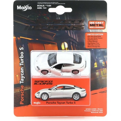 Maisto Porsche Taycan Turbo S bílá 1:64
