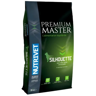 Nutrivet Premium Master Silhouette - LIGHT - храна за възрастни кучета и такива с наднормено тегло, от всички породи, Франция - 15 кг