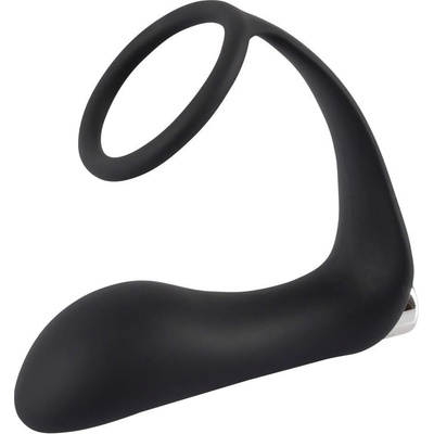 Black Velvets Vibrating Ring & Plug Vibrační anální kolík s kroužkem na penis černé – Zbozi.Blesk.cz
