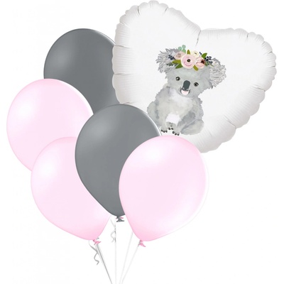 Balonky.cz Set balónků a srdce s potiskem koaly