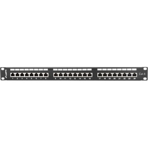 Lanberg Пач панел Lanberg PPS6-1024-B, 24x порта, 19", 1U, Cat. 6, Shielded, IDC T568A/T568B, черен (PPS6-1024-B)